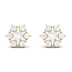 Certified Natural Diamond Cluster Earrings