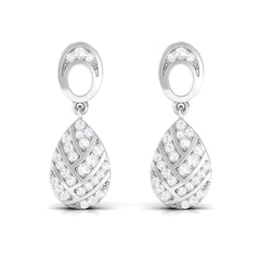 Certified Real Diamond Teardrop Earrings with Screw Back