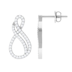 Certified Diamond Infinity Stud Earrings in Pave Setting