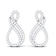 Certified Diamond Infinity Stud Earrings in Pave Setting