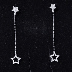 Certified Diamond Star Chain Earrings