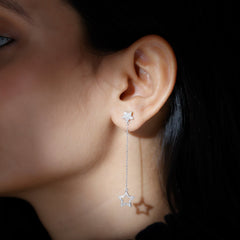Certified Diamond Star Chain Earrings