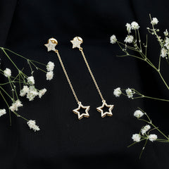 Certified Diamond Star Chain Earrings