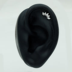 Marquise Cut Diamond Lotus Stud Earrings with Screw Back