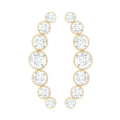 Natural Diamond Climber Earrings with Screw Back
