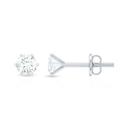 Real Diamond Solitaire Martini Stud Earrings