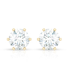 Real Diamond Solitaire Martini Stud Earrings
