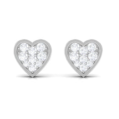 Natural Diamond Heart Shape Stud Earrings with Certificate