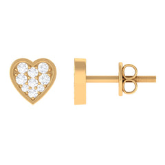 Natural Diamond Heart Shape Stud Earrings with Certificate