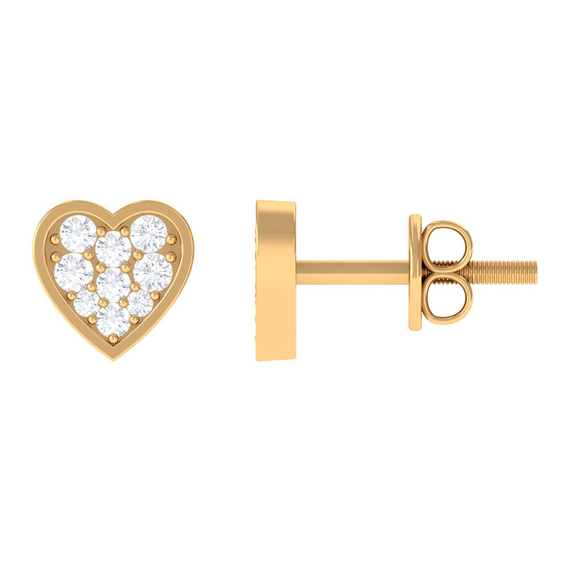 Natural Diamond Heart Shape Stud Earrings with Certificate