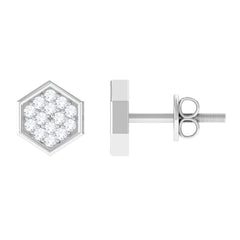 Minimal Diamond Geometric Earrings for Everyday