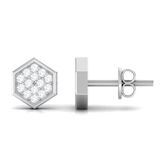 Minimal Diamond Geometric Earrings for Everyday