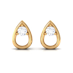 Round Diamond Teardrop Stud Earrings