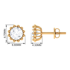 Certified Natural Diamond Studs with Screw Back