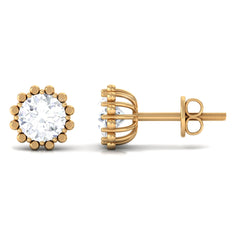 Certified Natural Diamond Studs with Screw Back