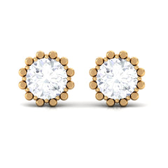 Certified Natural Diamond Studs with Screw Back
