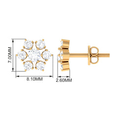 Certified Natural Diamond Cluster Earrings
