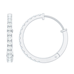 Natural Diamond Hoop Earrings For Women