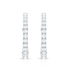 Natural Diamond Hoop Earrings For Women