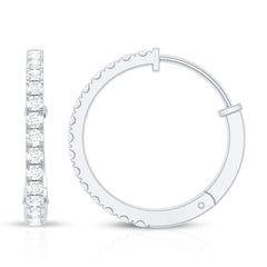 Natural Diamond Hoop Earrings For Women