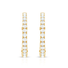 Natural Diamond Hoop Earrings For Women