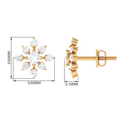 Certified Moissanite Floral Stud Earrings for Women