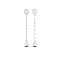 Certified Moissanite Long Chain Dangle Earrings