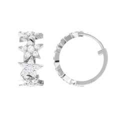 Certified Moissanite Star Hoop Earrings