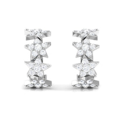Certified Moissanite Star Hoop Earrings