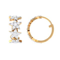 Certified Moissanite Star Hoop Earrings