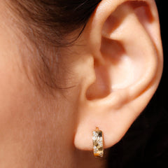 Certified Moissanite Hinged Hoop Earrings for Women