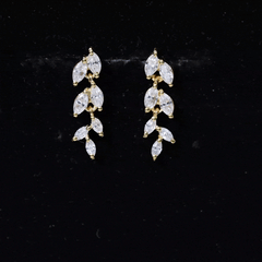 Marquise Cut Moissanite Bridal Dangle Earrings