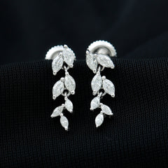 Marquise Cut Moissanite Bridal Dangle Earrings
