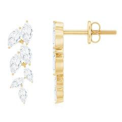 Marquise Cut Moissanite Bridal Dangle Earrings
