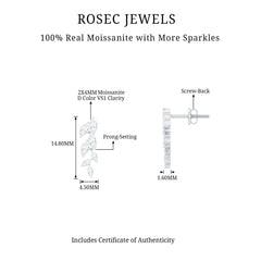 Marquise Cut Moissanite Bridal Dangle Earrings