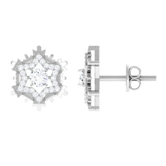 Certified Moissanite Snowflake Earrings for Women