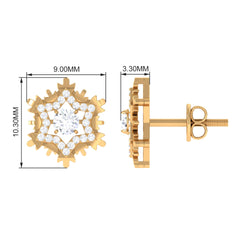 Certified Moissanite Snowflake Earrings for Women