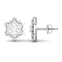 Certified Moissanite Snowflake Earrings for Women