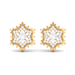 Certified Moissanite Snowflake Earrings for Women