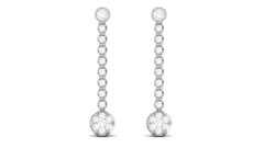 1 CT Round Moissanite Dangle Chain Earrings in Gold