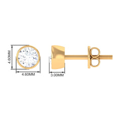 Bezel Set Round Shape Solitaire Moissanite Stud Earrings