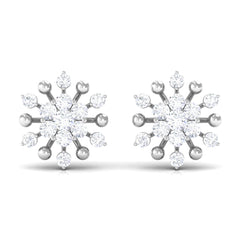 3/4 CT Moissanite Floral Cluster Stud Earrings