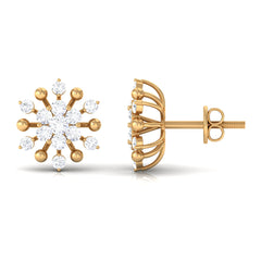 3/4 CT Moissanite Floral Cluster Stud Earrings