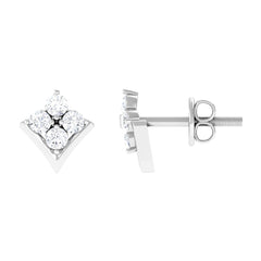 0.5 CT Certified Moissanite Flower Stud Earrings in Gold
