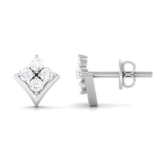 0.5 CT Certified Moissanite Flower Stud Earrings in Gold