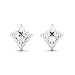 0.5 CT Certified Moissanite Flower Stud Earrings in Gold