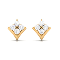 0.5 CT Certified Moissanite Flower Stud Earrings in Gold