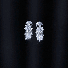 1 CT Solitaire Moissanite Cat Stud Earrings with Screw Back