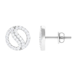 1/2 CT Classic Real Diamond Round Stud Earrings in Gold