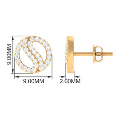 1/2 CT Classic Real Diamond Round Stud Earrings in Gold